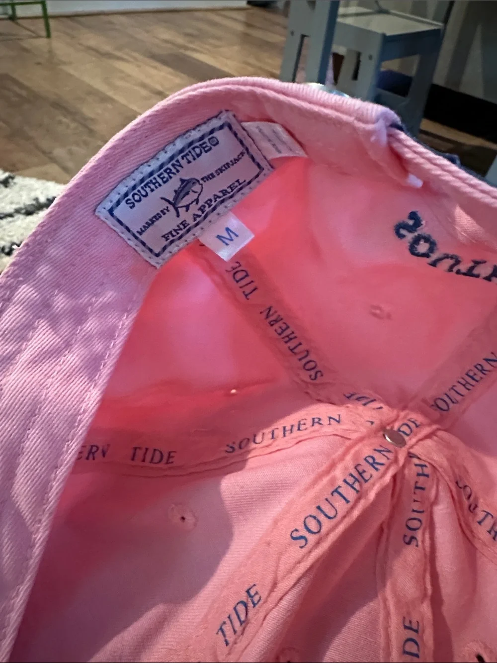 Southern Tide Pink Baseball Hat with Embroidered Fish